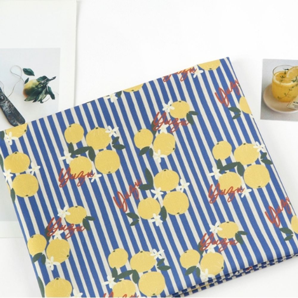 면 원단 유자 106cm(고정폭) X 90cm