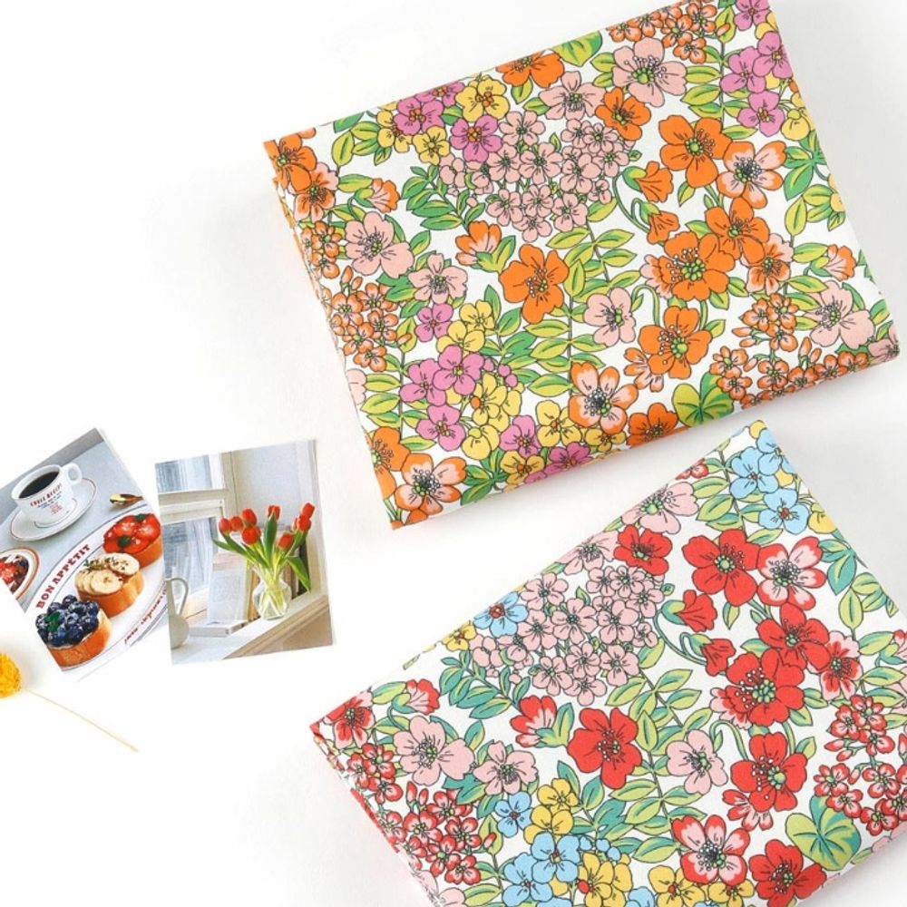 면 원단 비비드 플라워 106cm(고정폭) X 90cm 2종