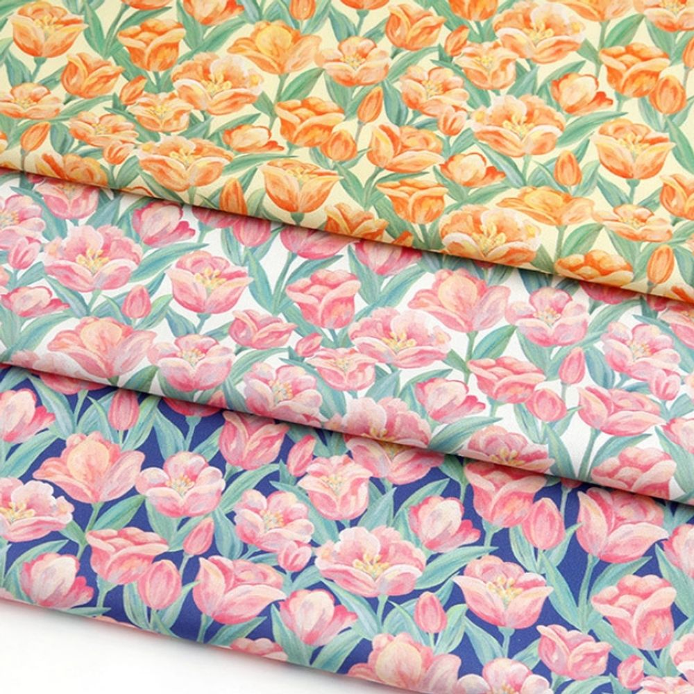 면 원단 산뜻한 플라워 가로106cmX세로90cm