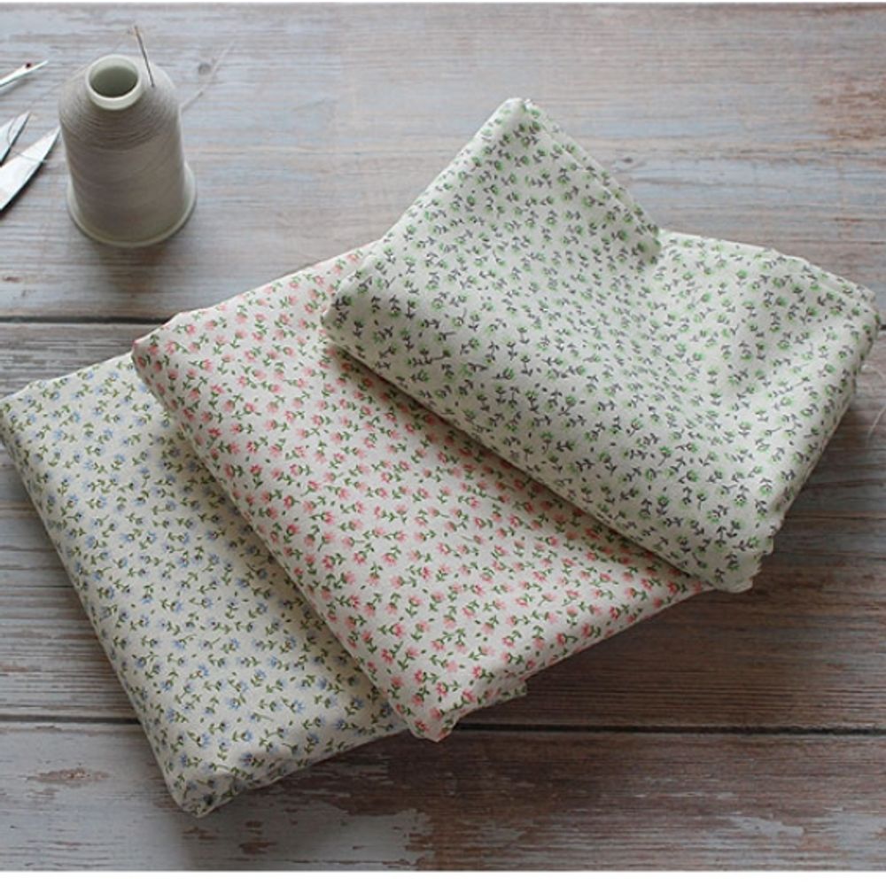 퀼트 순면 원단 미니 잔꽃 3종 110cm X 90cm