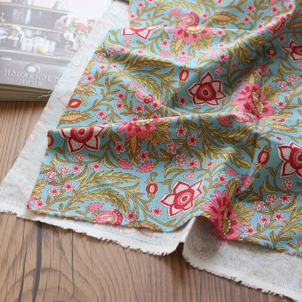 20수 면 원단 로즈 플라워 110cm X 90cm