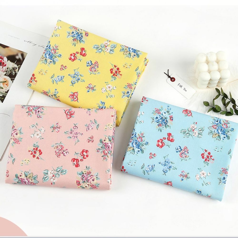 원단 면20수 플라워 가로106cmx세로90cm 3색