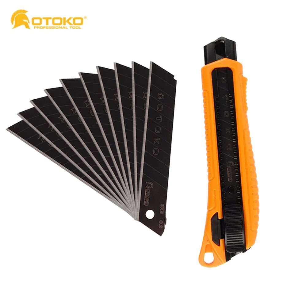 사무용커터칼 현장용칼 엣지가드 25mm 컷터칼+칼날 10개 1세트