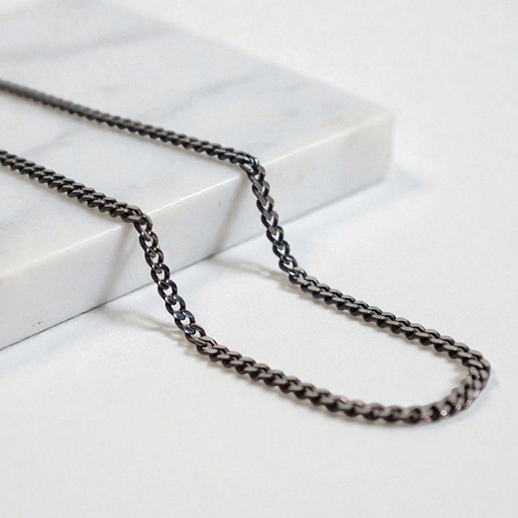 블랙 체인 써지컬 남자목걸이