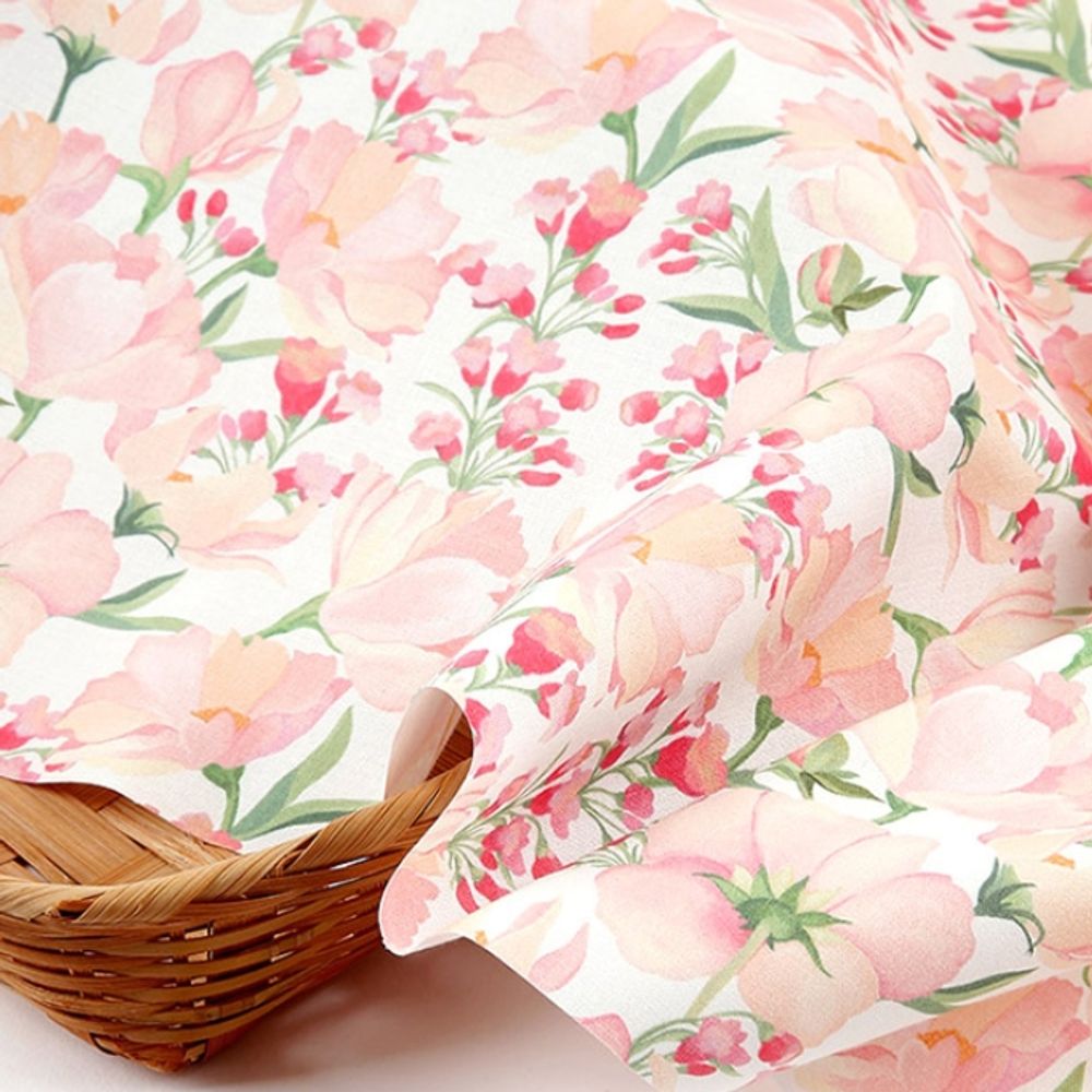 원단 면20수 은은한 플라워