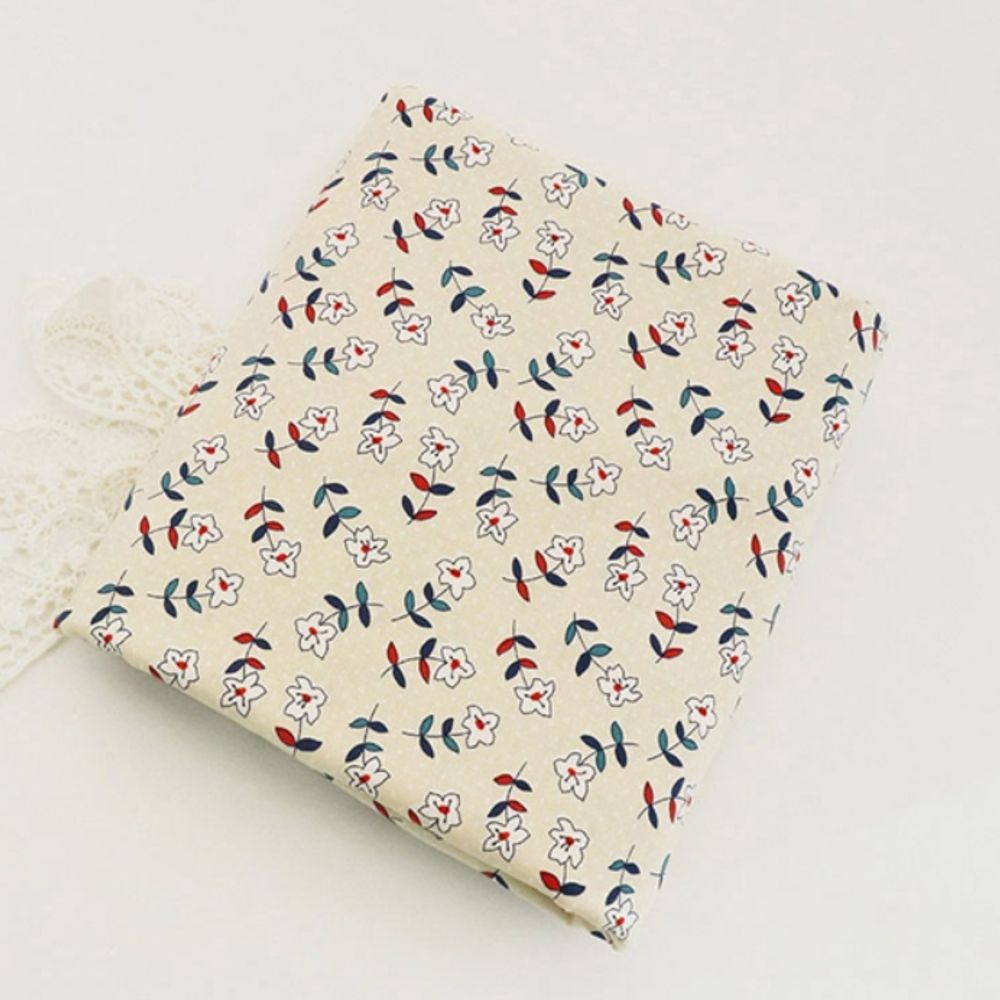 퀼트 만들기재료 원단 면20수 플라워 베이지