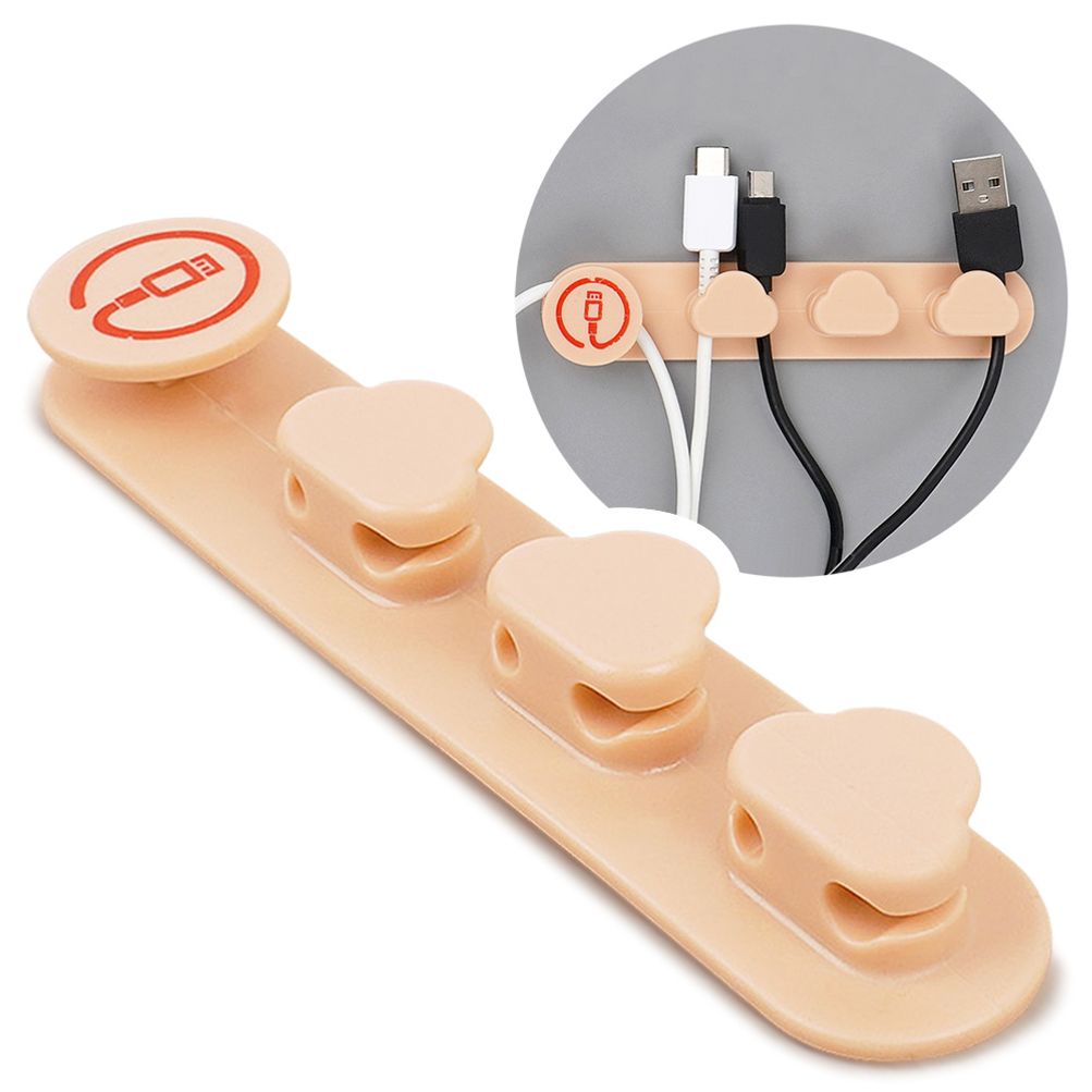 케이블 선 정리 핑크 고정 홀더 전선 클립 usb 충전기