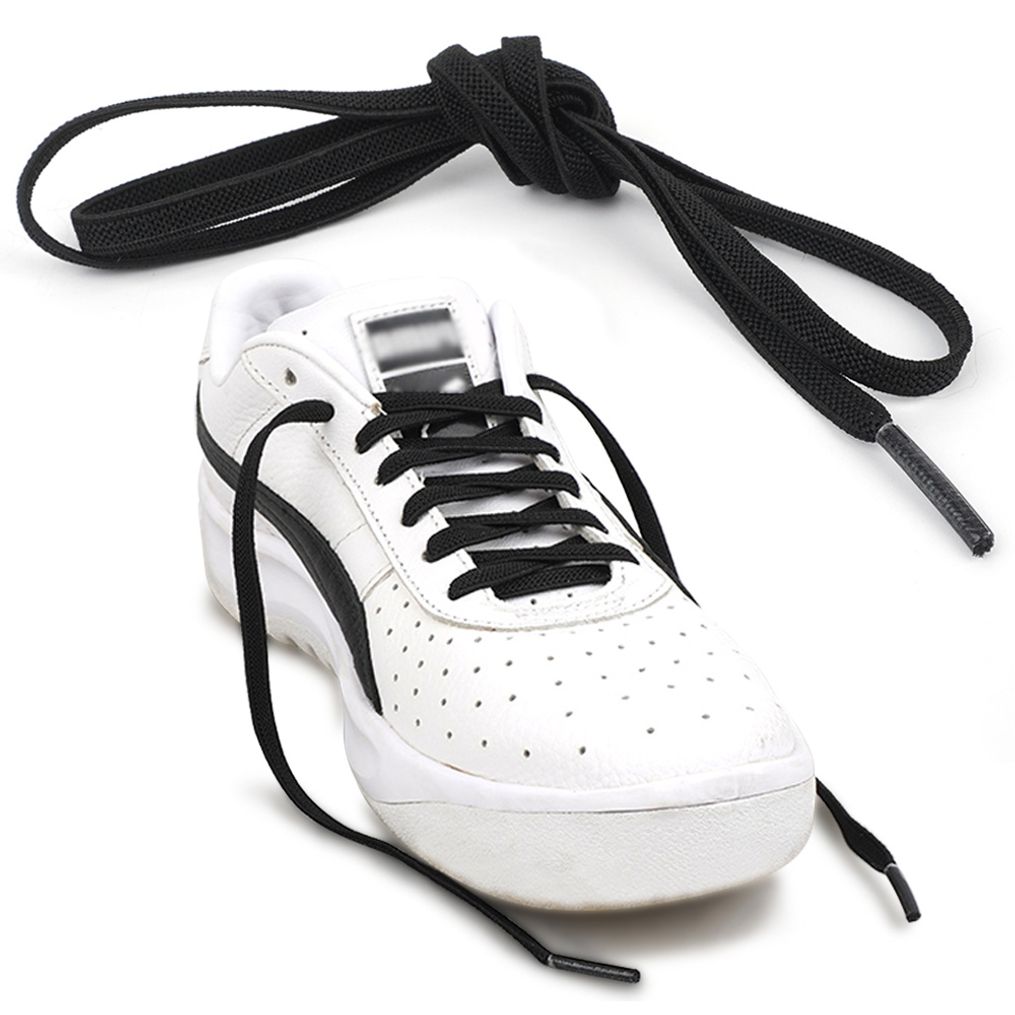 탄력 신발끈 2P 검정 운동화끈 탄성 납짝 색깔 끈