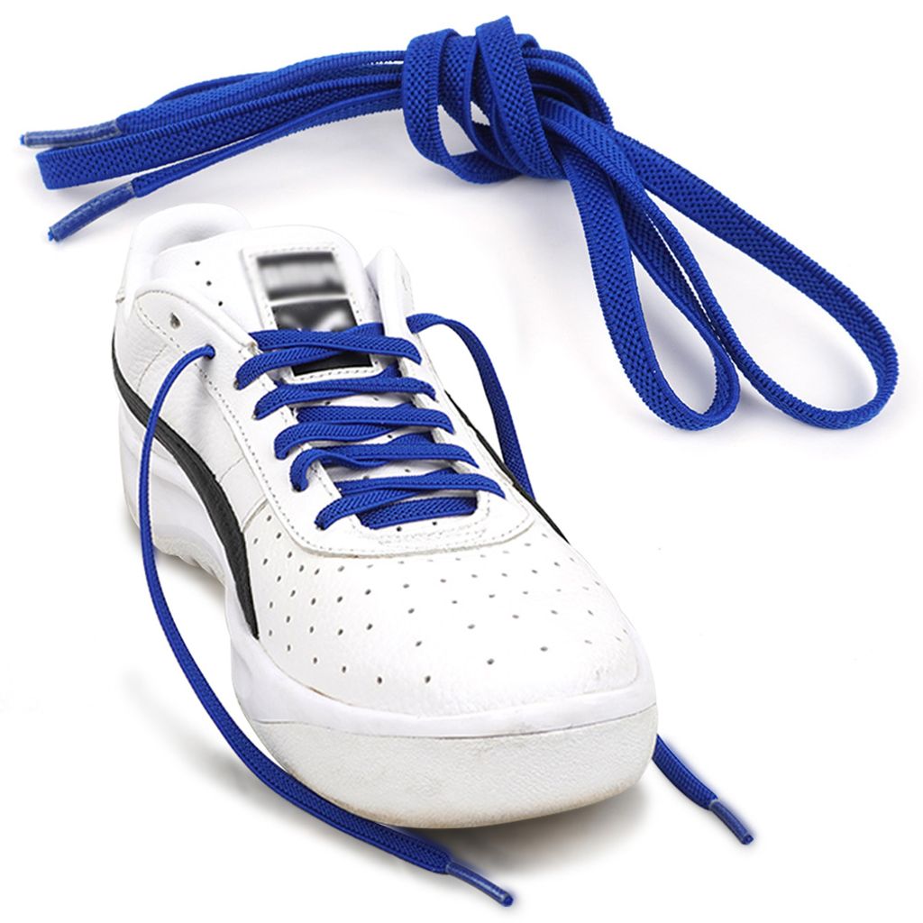 탄력 신발끈 2P 파랑 운동화끈 탄성 납짝 색깔 끈