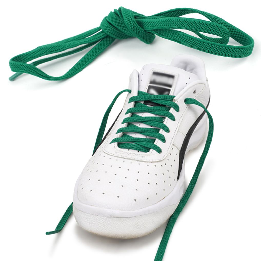 탄력 신발끈 2P 녹색 운동화끈 탄성 납짝 색깔 끈