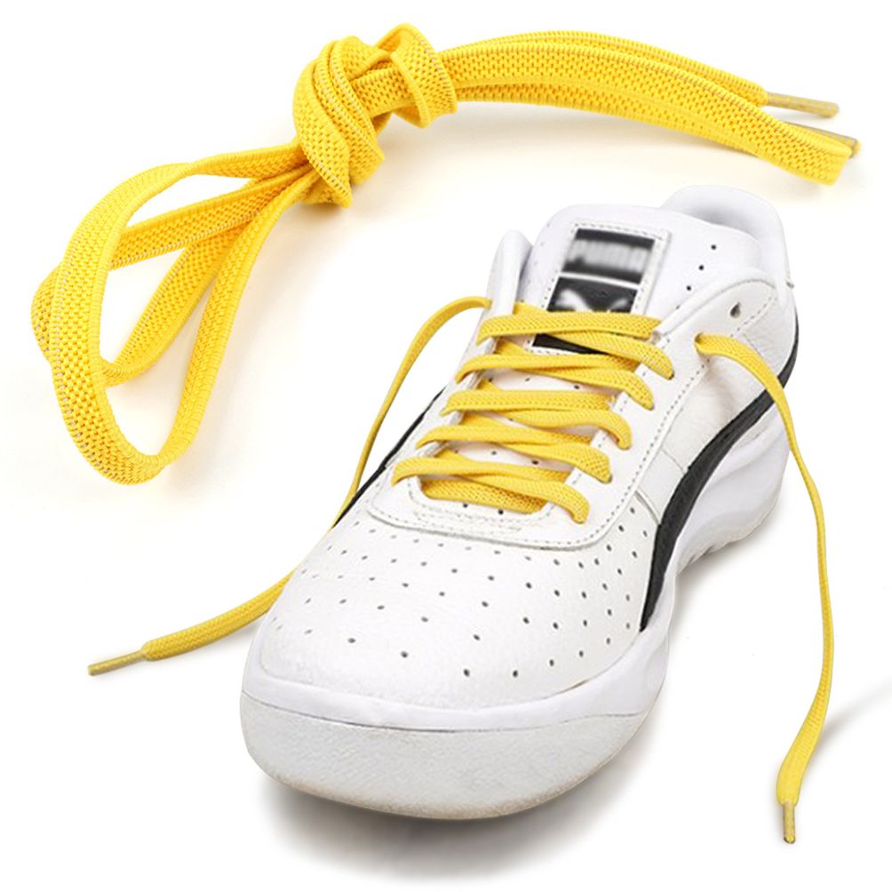 탄력 신발끈 2P 노란색 운동화끈 탄성 납짝 색깔 끈