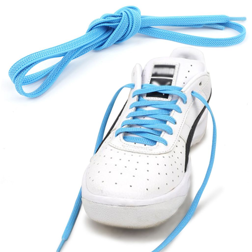 탄력 신발끈 2P 하늘색 운동화끈 탄성 납짝 색깔 끈