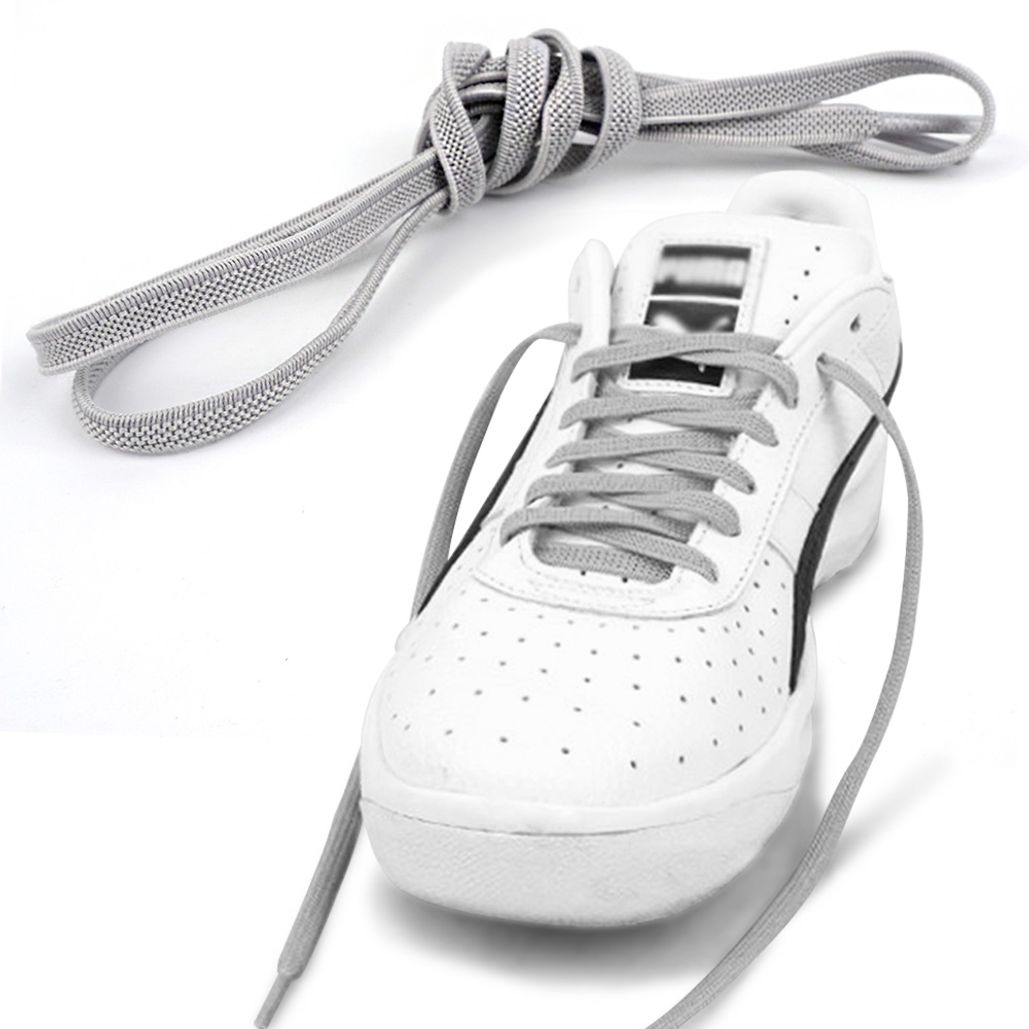 탄력 신발끈 2P 회색 운동화끈 탄성 납짝 색깔 끈