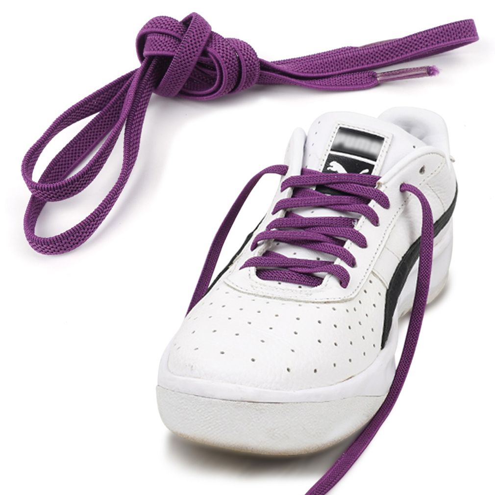 탄력 신발끈 2P 보라색 운동화끈 탄성 납짝 색깔 끈