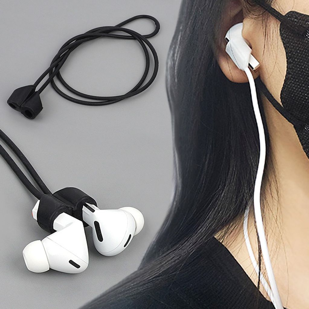 무선 이어폰 분실방지 스트랩 블랙 실리콘 목 걸이 줄