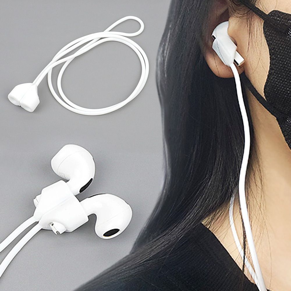 무선 이어폰 분실방지 스트랩 화이트 실리콘 목 걸이