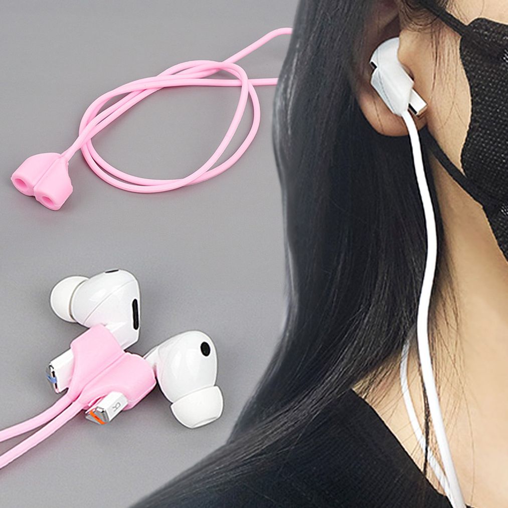 무선 이어폰 분실방지 스트랩 핑크 실리콘 목 걸이 줄