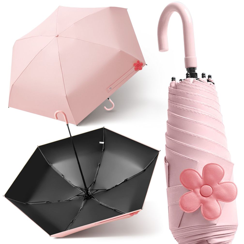 UPF 50+ 초경량 미니 암막 우산 핑크 양산 양우산