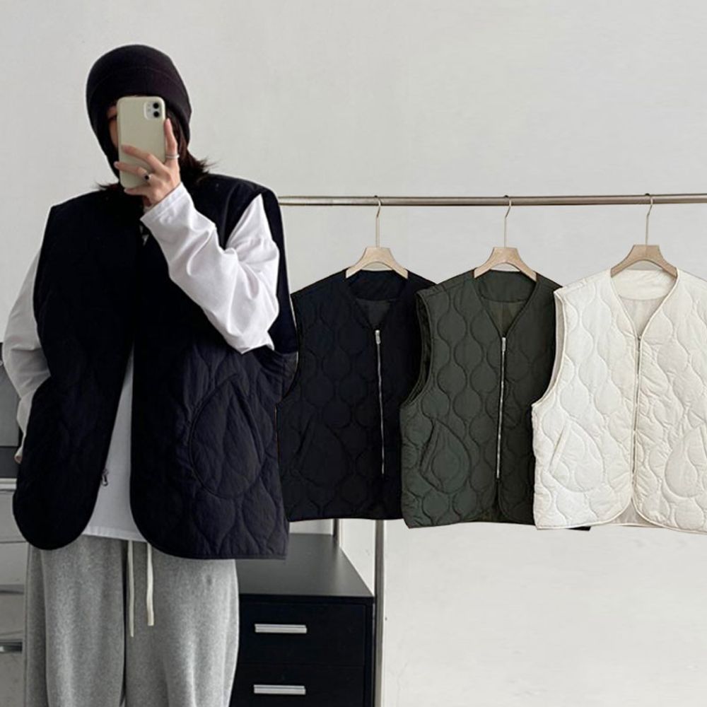 여성 라운드 레이어드 집업 베스트