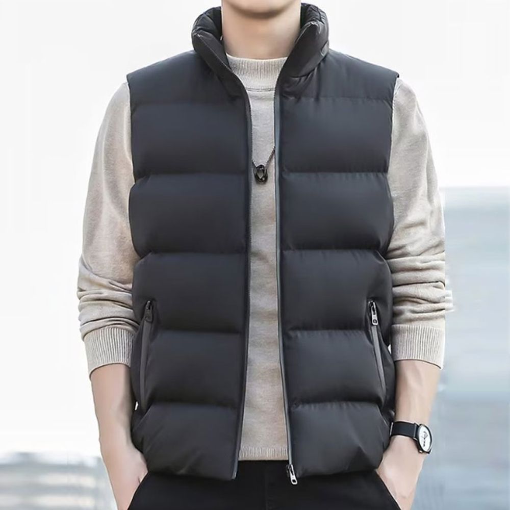 심플 하이넥 미니멀 레이어드 베스트