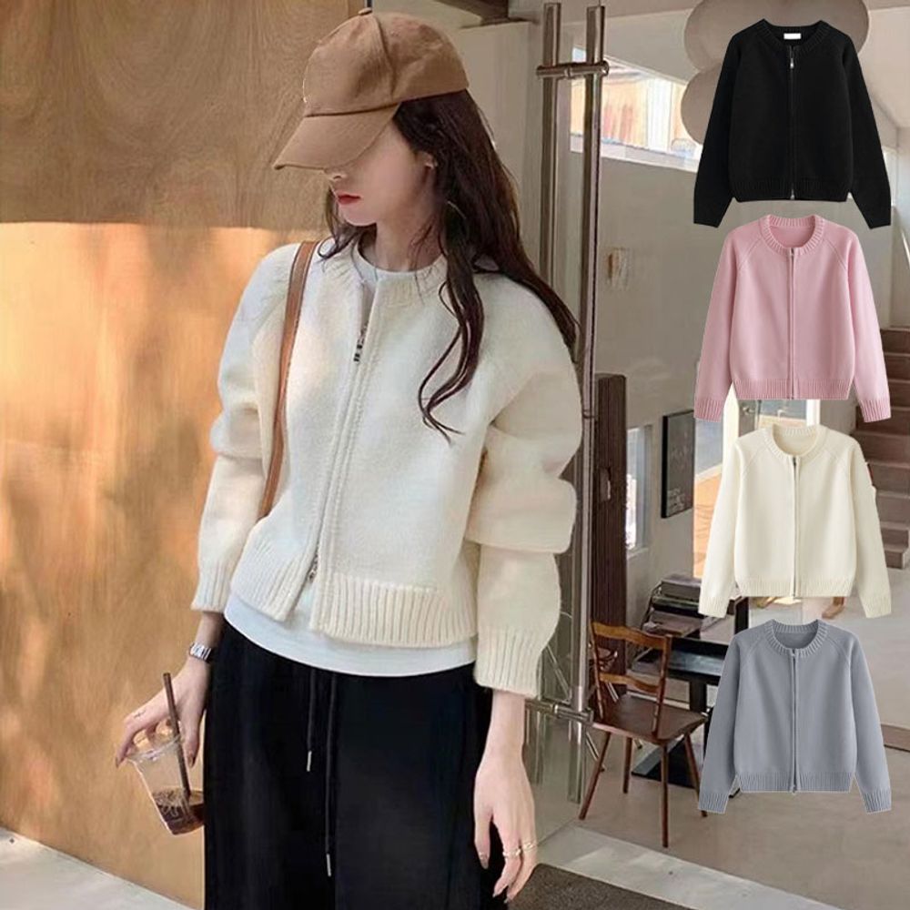 미니멀 슬리브 니트 자켓 집업 가디건