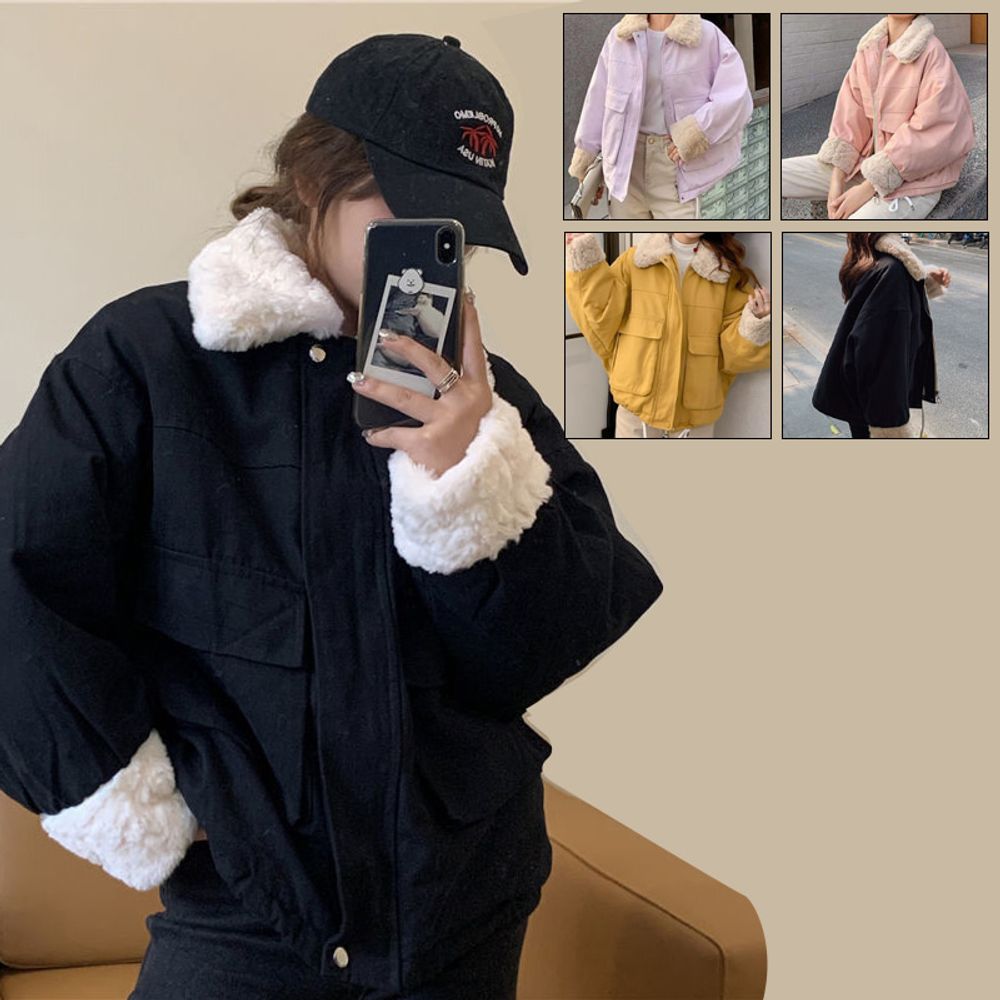 여성 뽀글이 파스텔 구름 패딩 점퍼