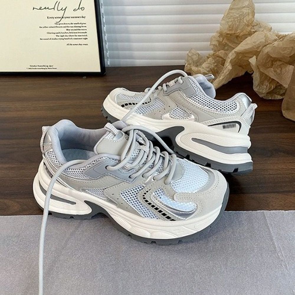 여성 통기성 어글리 스니커즈 여자 러닝 운동화 캐주얼 신발