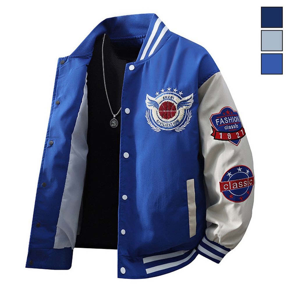 남성 캐주얼 레이어드 항공 야구 점퍼