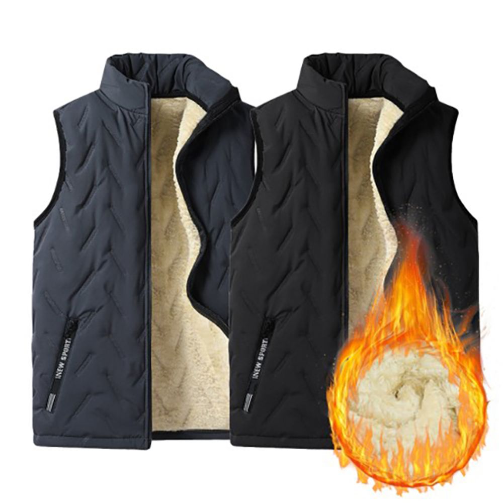 양털 남성 하프넥 기모 윈터 조끼