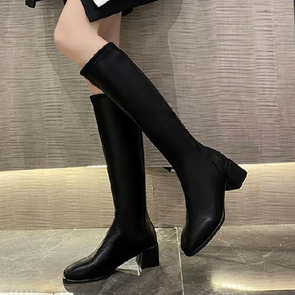 슬림 여성 롱부츠 여자 기모 겨울 스판 부츠 신발