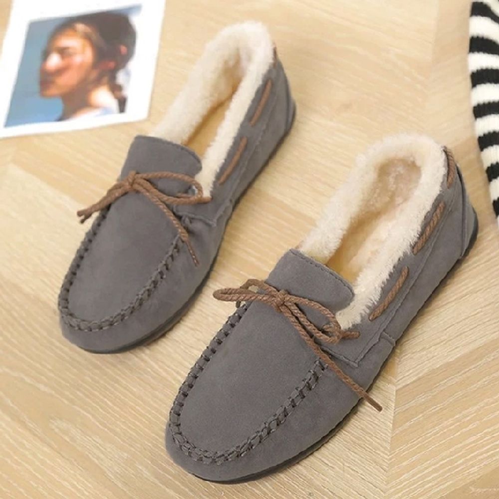 러블리 여성 모카신 여자 기모 방한 로퍼 겨울 슈즈 신발