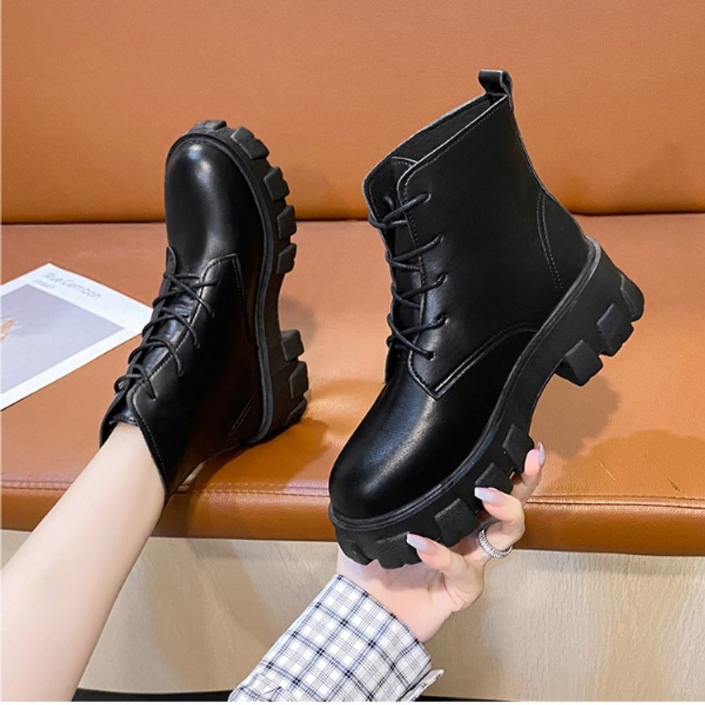 스트릿 여성 워커 여자 빅사이즈 워커 트랙솔 신발 부츠