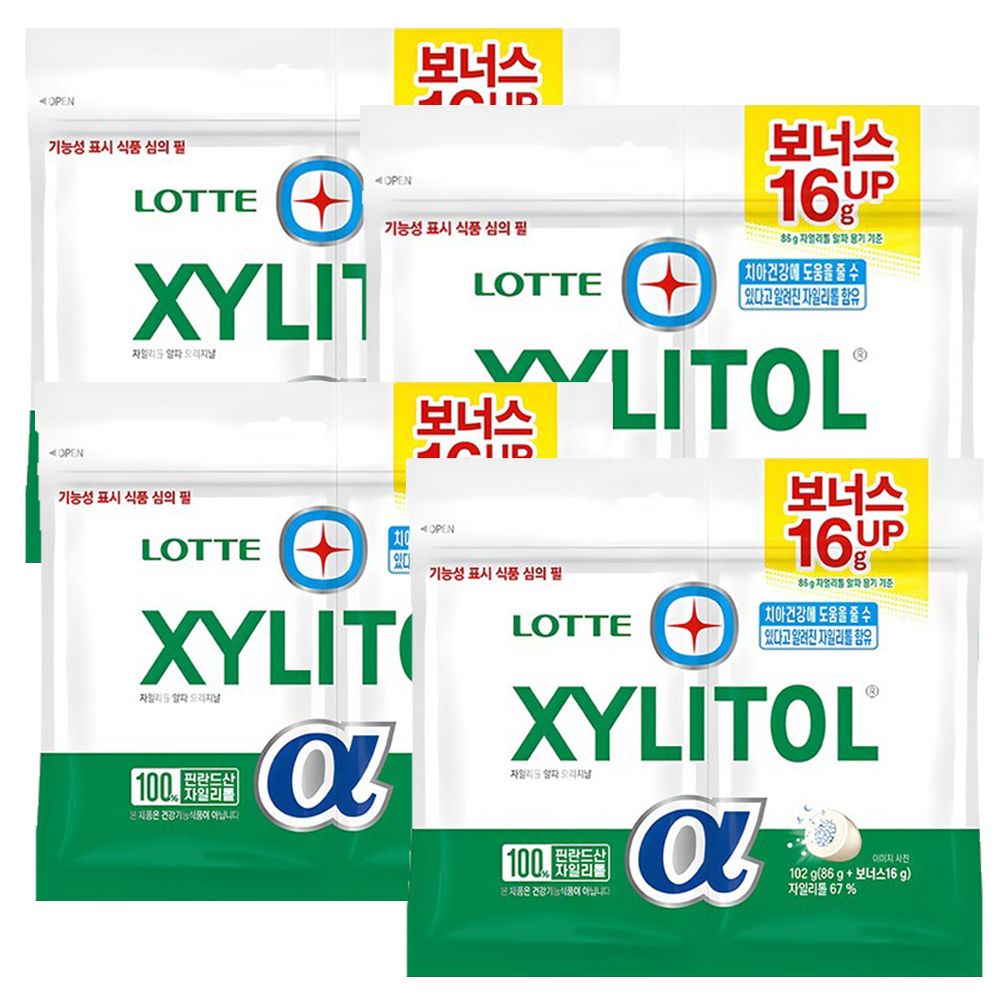 롯데 자일리톨 알파 오리지날 리필 102g x 4개