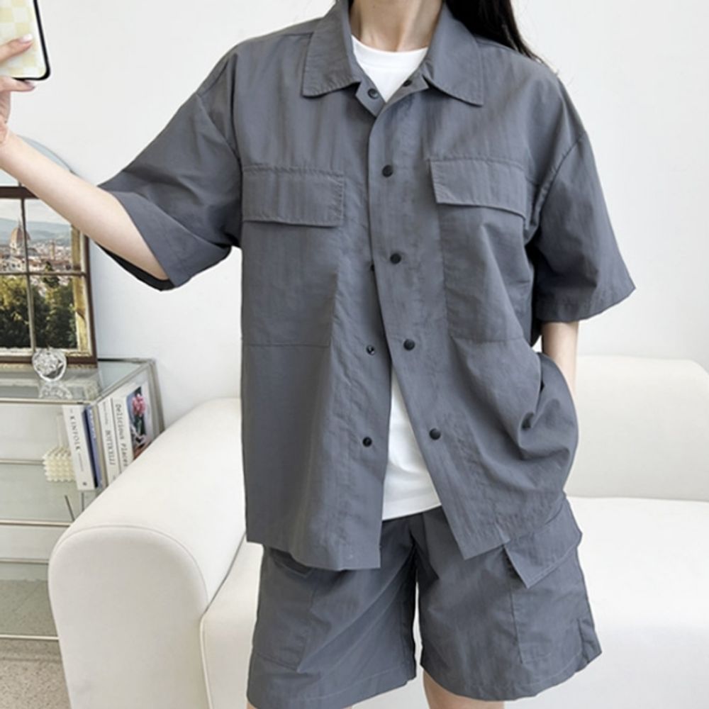 베이직 여성 반팔 셔츠 반바지 여자 여름 트레이닝 반팔 반바지 세트