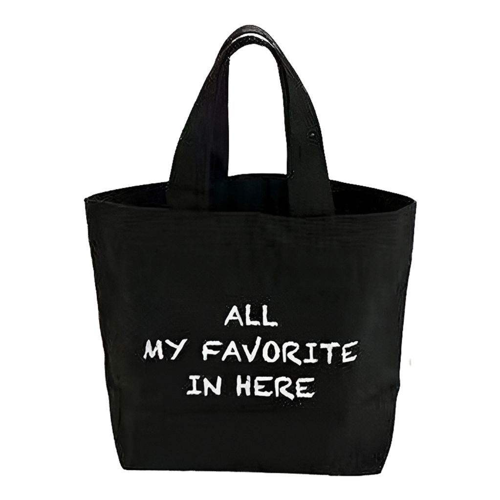 스마일 에코백 미니 보조가방 토트백 블랙