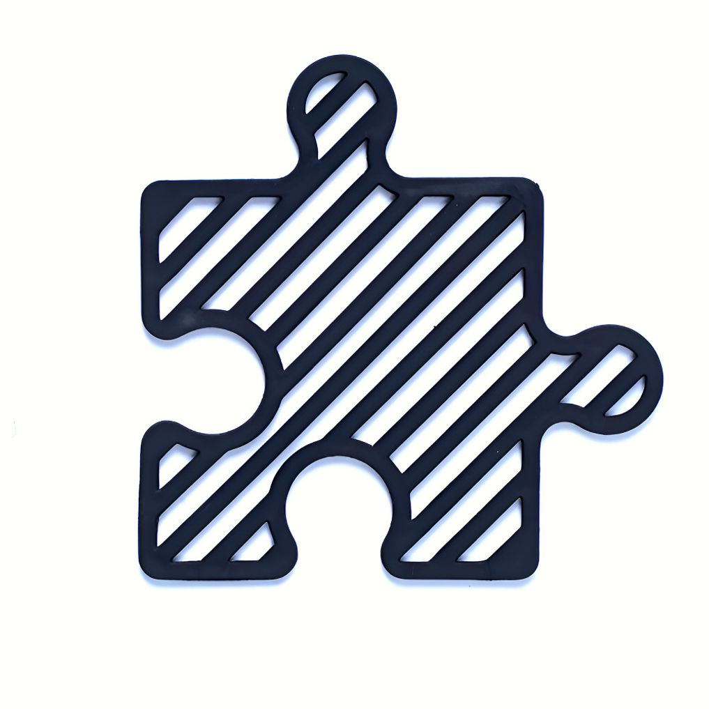 퍼즐 냄비 컵 실리콘 받침대 블랙