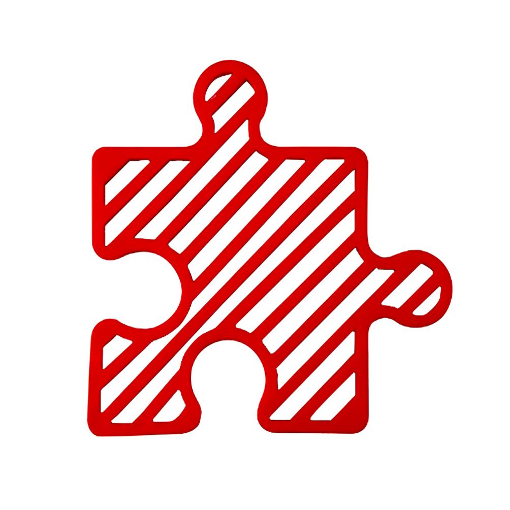 퍼즐 냄비 컵 실리콘 받침대 레드색