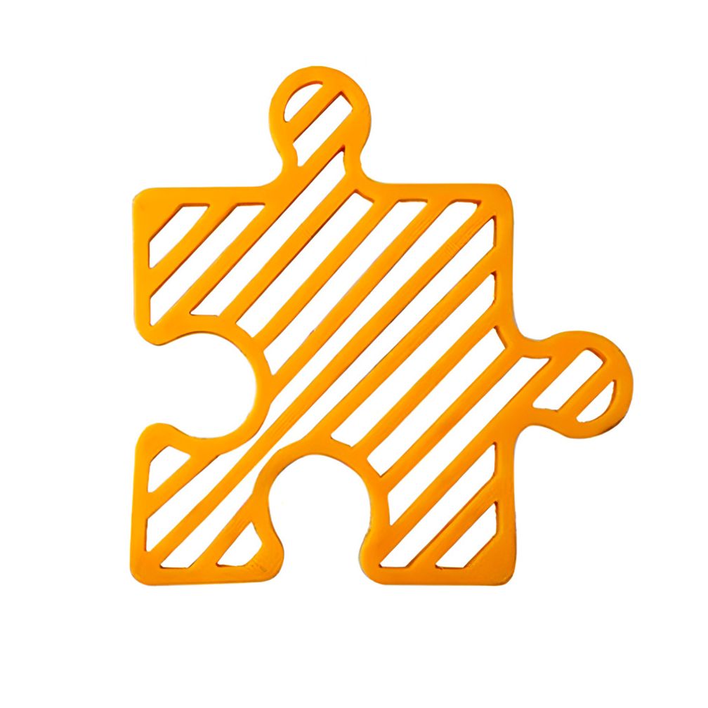 퍼즐 냄비 컵 실리콘 받침대 노란색