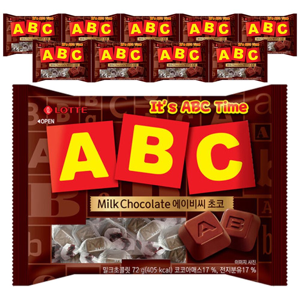 롯데 ABC초콜릿 ABC 초코 72g x 10개