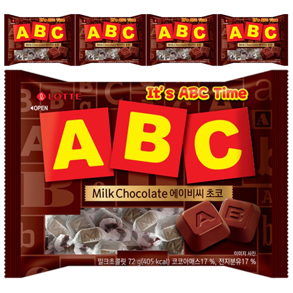 롯데 ABC초콜릿 ABC 초코 72g x 5개