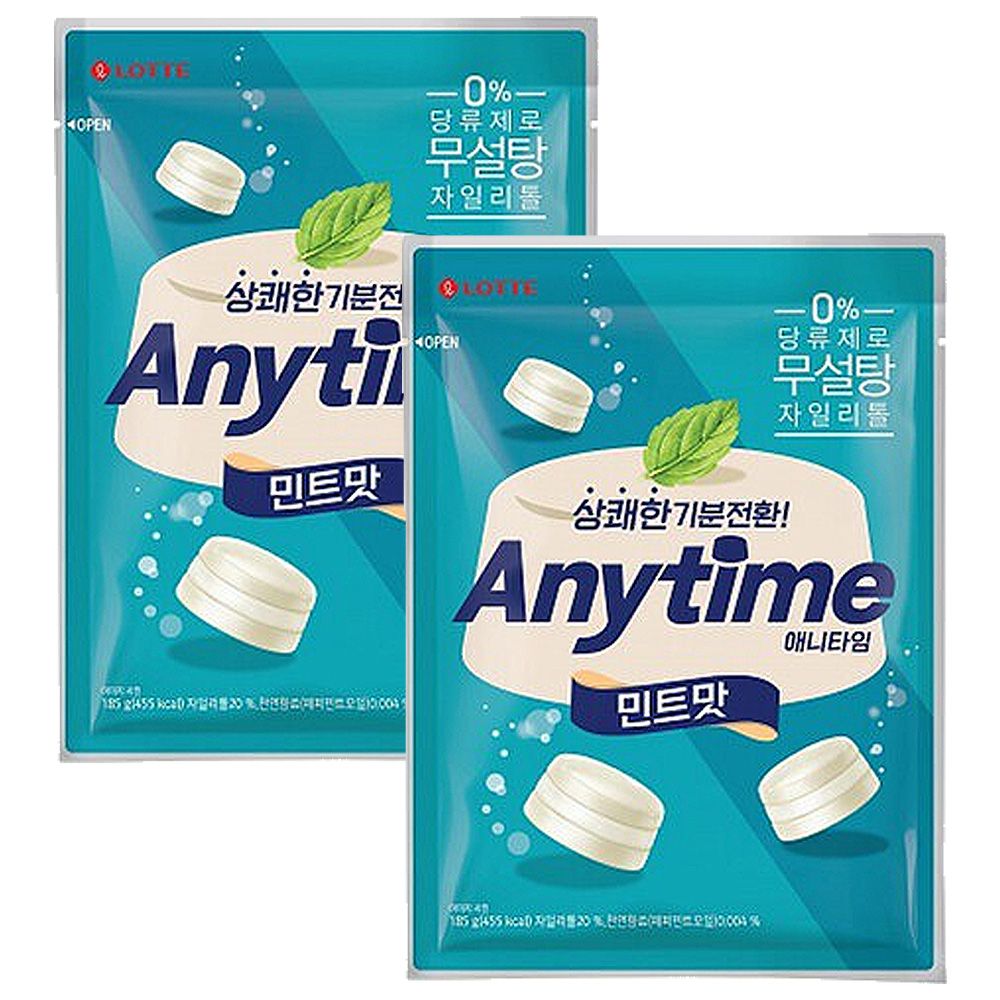 롯데 애니타임 밀크 민트 185g x 2개