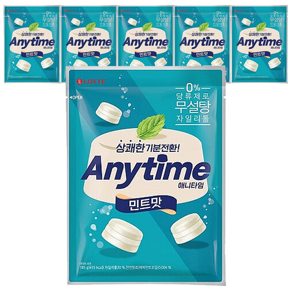 롯데 애니타임 밀크 민트 185g x 6개
