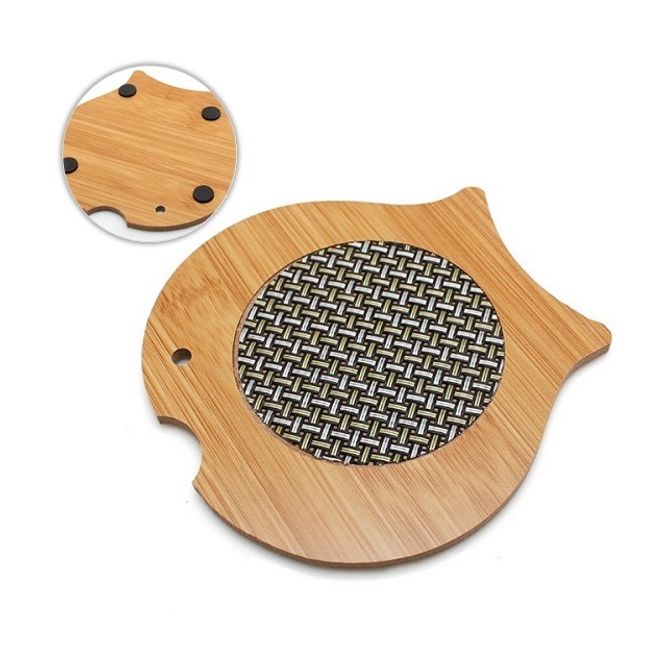 나무 냄비받침대-물고기 약13x12.9cm