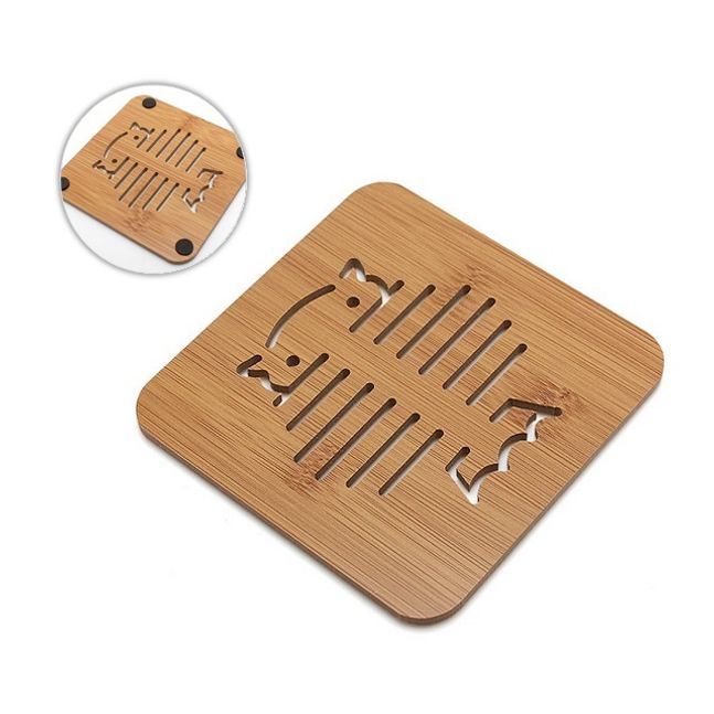 나무 냄비받침대-부엉이 약13x13cm