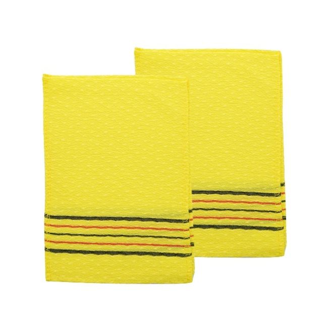 사각 때타올-노랑 2p 약18x14cm 장갑형