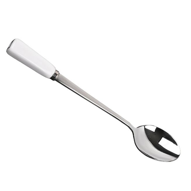 모던한 화이트 도자기핸들 커피 티스푼-소 홈카페 요거트 숟가락