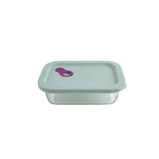 400도 내열 유리 반찬통 (대) 직사각630ml 숨쉬는 에어홀 뚜껑 스팀홀