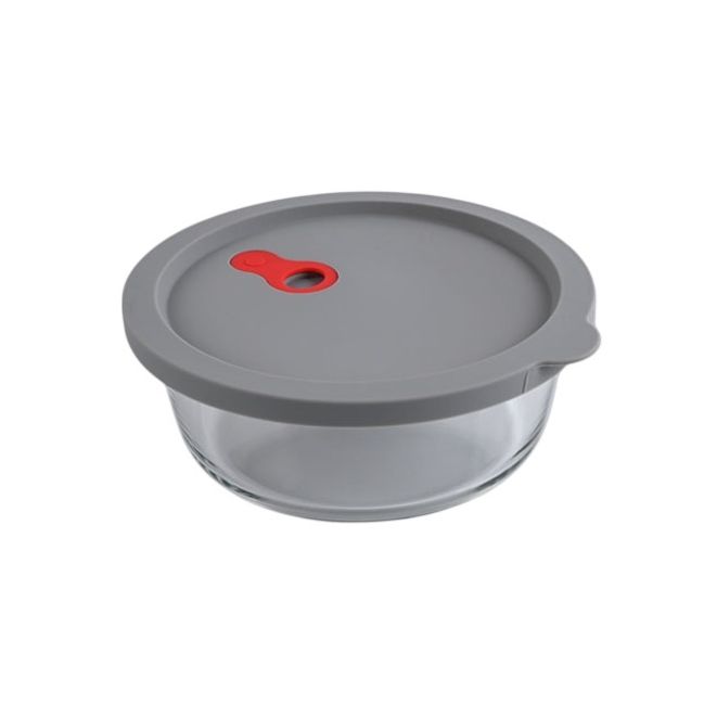 400도 내열 유리 반찬통 (특대) 원형970ml 숨쉬는 에어홀 뚜껑 스팀홀