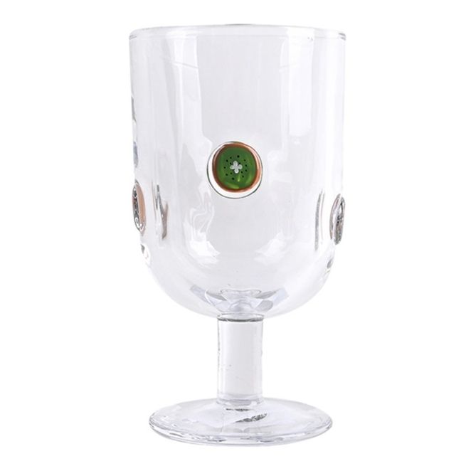 그립감 좋은 키위 고블렛잔 홈카페 유리컵 맥주잔 요거트 볼