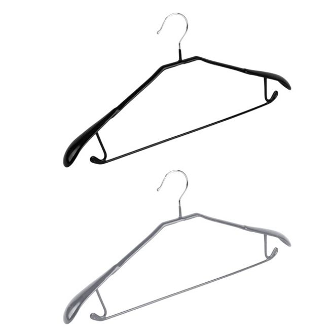 어깨 뿔 방지 정장 PVC코팅 옷걸이 (색상랜덤) 늘어남 없는 니트 걸이 고리회전형